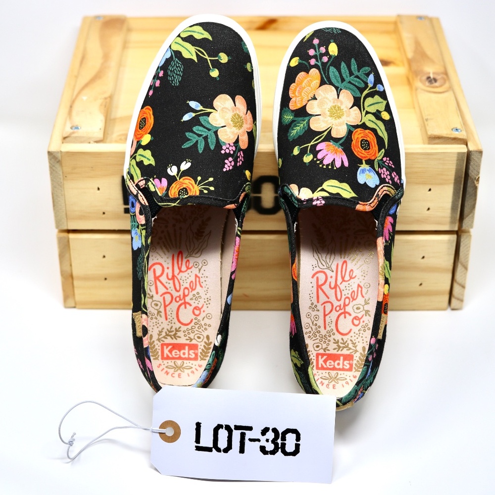 KEDS X RIFLE PAPER CO TRIPLE DECKER FLEURS PLATFORM SLIP-ON SNEAKERS